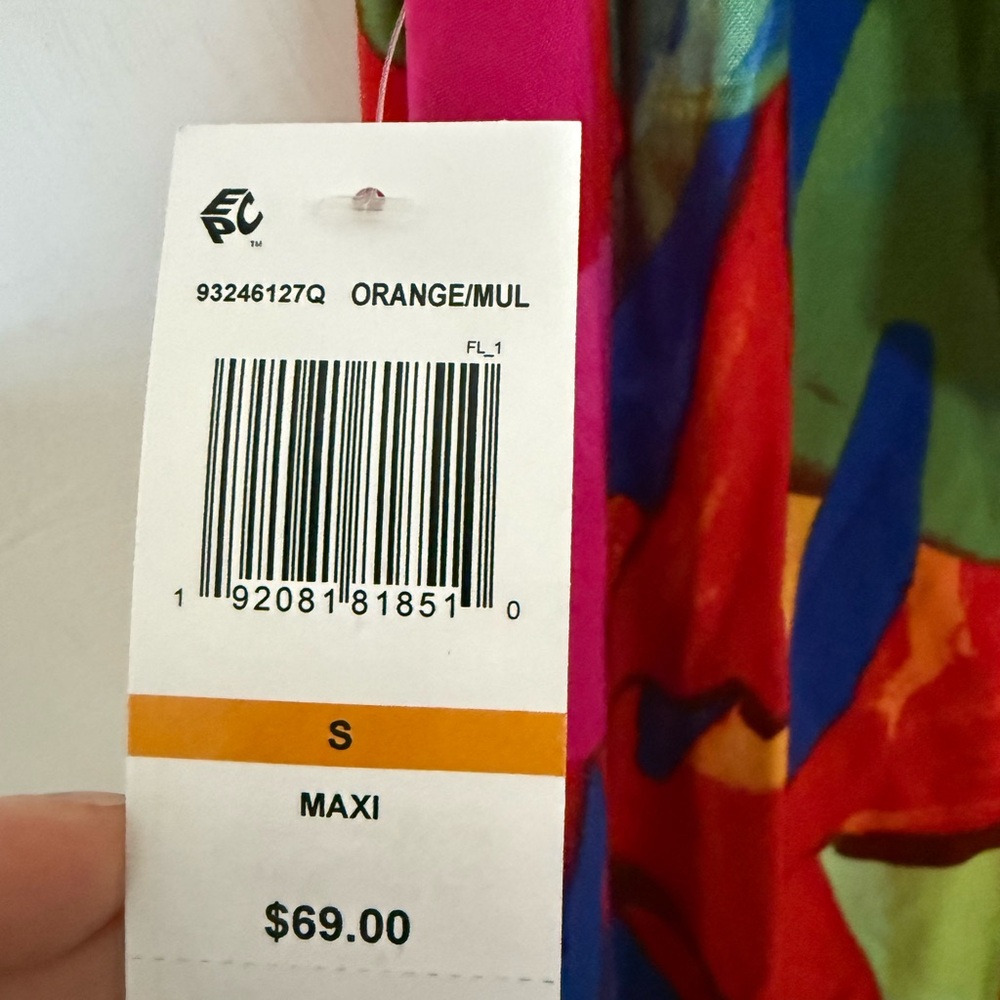 MSK Vibrant Floral Maxi Dress - Red, Orange, Green - Picture 10 of 11